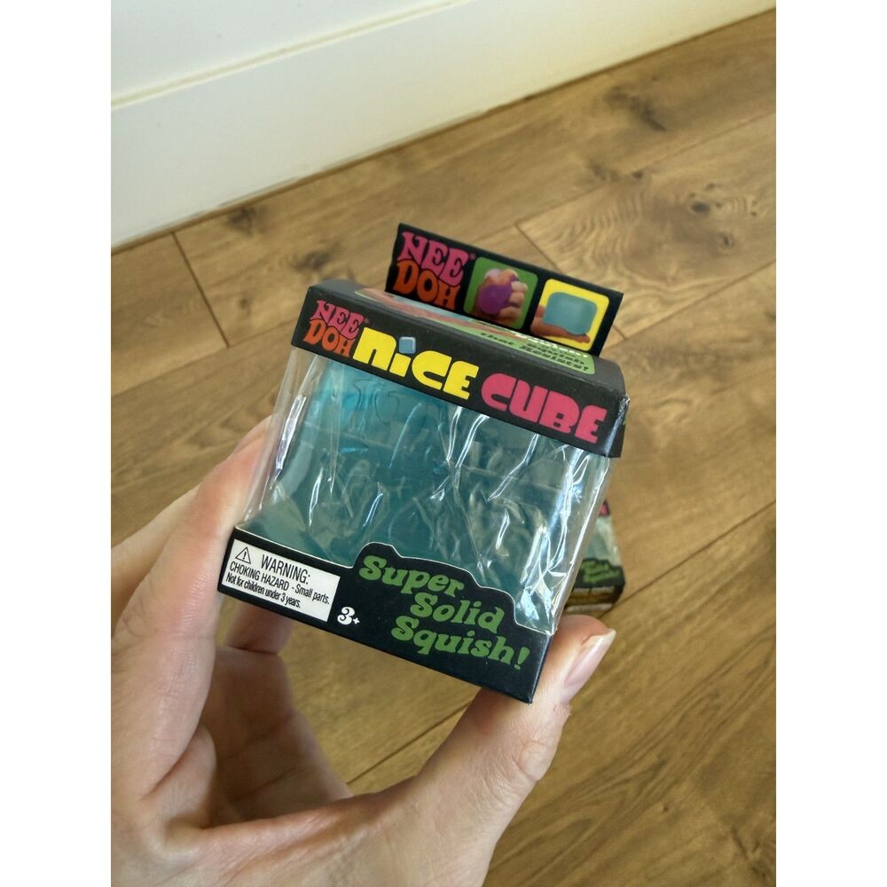 NEEDOH nice cube lot 5 blue stress reliever squish slime NEW NWt - Picture 2 of 4
